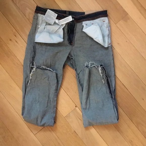 ZARA z1975 Mid Rise Denim Medium Wash Distressed Skinny Blue Jeans - Size 6 - Picture 6 of 11